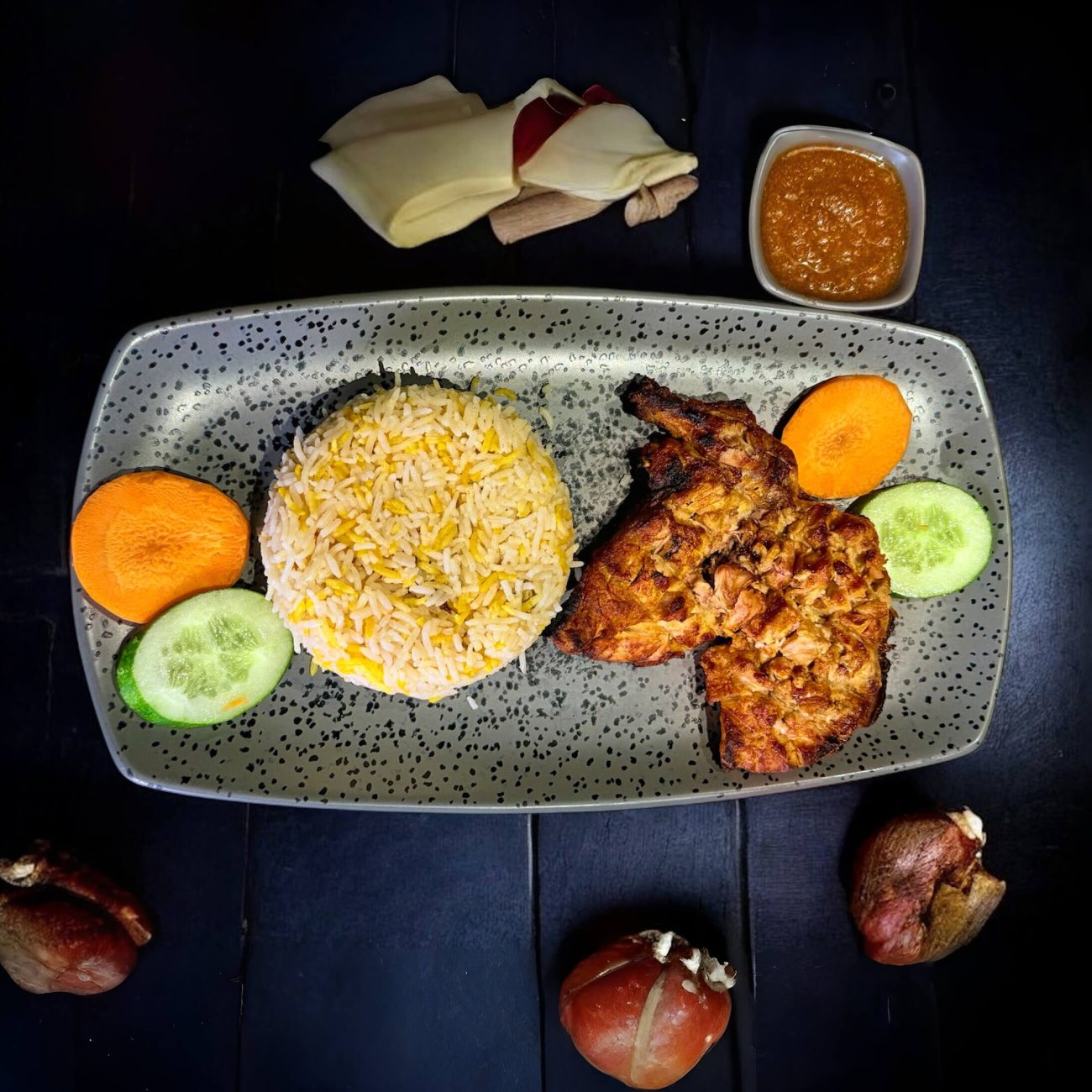 MANDI RICE WITH SPICY GRILLED CHICKEN – Al-Amar Restaurant